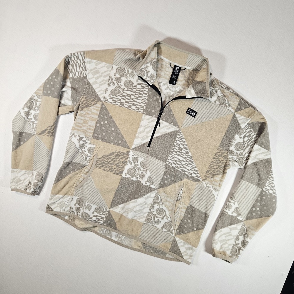 Mountain Hardwear Pullover Womens Microchill Fleece Quarter Zip Patchwork Large